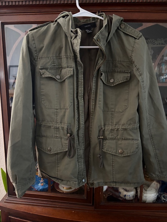 Forever 21 Jackets & Blazers - Forever 21 Olive Green Military Field Jacket with Hood